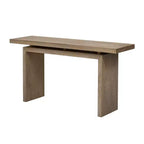 Mesa Consola Minimalista con Chapado de Fresno, Mesa de Entrada Moderna de Madera para Recibidor y Sala de Estar