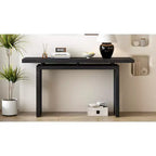 Mesa Consola Minimalista con Chapado de Fresno, Mesa de Entrada Moderna de Madera para Recibidor y Sala de Estar