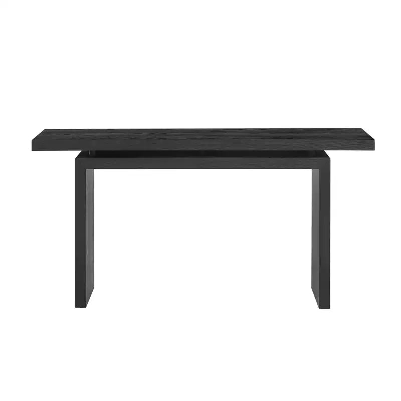 Mesa Consola Minimalista con Chapado de Fresno, Mesa de Entrada Moderna de Madera para Recibidor y Sala de Estar