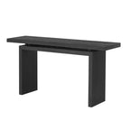 Mesa Consola Minimalista con Chapado de Fresno, Mesa de Entrada Moderna de Madera para Recibidor y Sala de Estar