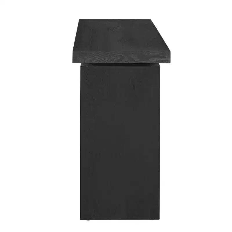 Mesa Consola Minimalista con Chapado de Fresno, Mesa de Entrada Moderna de Madera para Recibidor y Sala de Estar