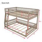 Litera Full XL sobre Queen con escalera y barandales – Estructura de madera marrón