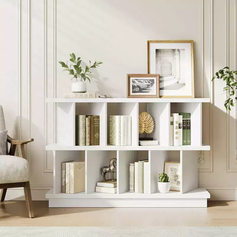 Estantería Organizadora de 8 Cubos, Librería Abierta con 10 Paneles Traseros Removibles, Estantería de Almacenamiento y Exhibición para Sala de Estar, Dormitorio o Entrada
