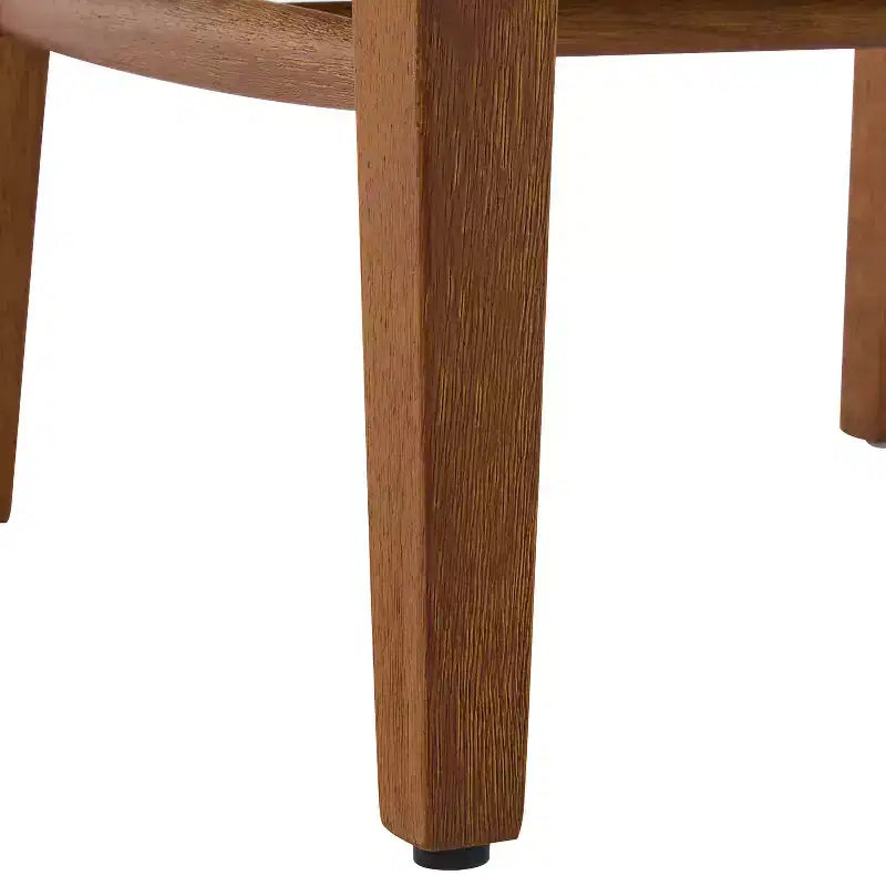 Sillas de comedor tapizadas de madera de caucho con respaldo de ratán – Juego de 2