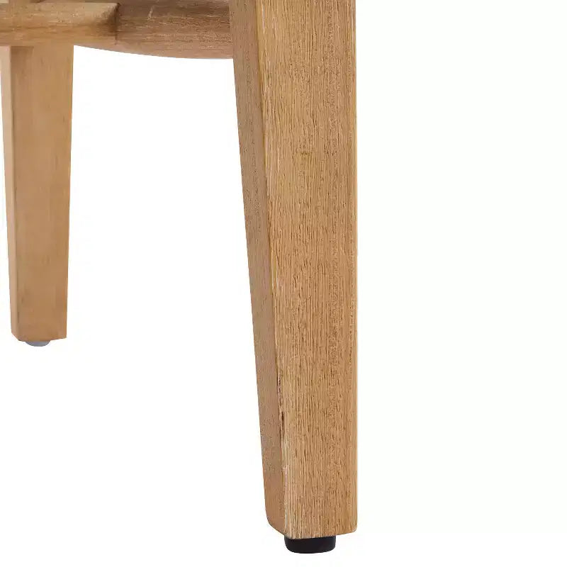 Sillas de comedor tapizadas de madera de caucho con respaldo de ratán – Juego de 2