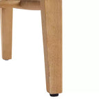 Sillas de comedor tapizadas de madera de caucho con respaldo de ratán – Juego de 2