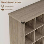 Estantería organizadora de 9 cubos – Librería horizontal estilo rústico de 4 niveles, 95 cm de madera