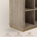 Estantería organizadora de 9 cubos – Librería horizontal estilo rústico de 4 niveles, 95 cm de madera