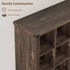 Estantería organizadora de 9 cubos – Librería horizontal estilo rústico de 4 niveles, 95 cm de madera