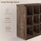 Estantería organizadora de 9 cubos – Librería horizontal estilo rústico de 4 niveles, 95 cm de madera