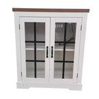 Buffet Cabinet with Storage, Sideboard Buffet with Glass Doors& Power Outlet for Kitchen, Coffee Bar, Living Room