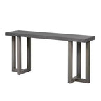 Mesa consola de madera única con diseño geométrico, mesa de entrada de madera moderna para sala de estar y recibidor