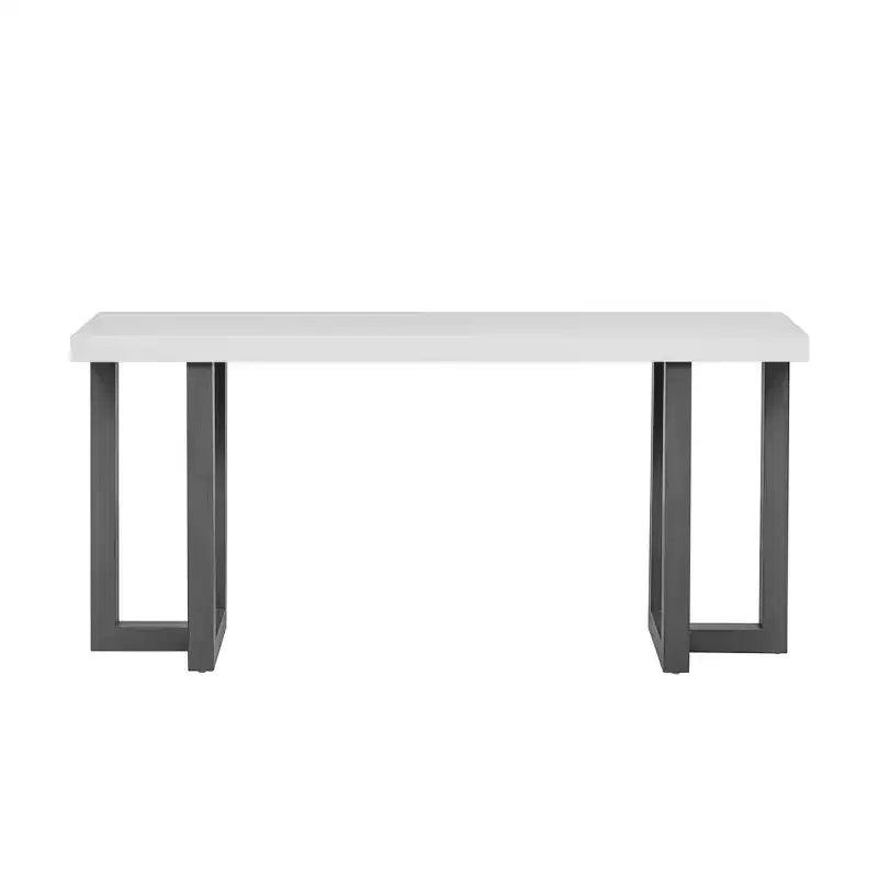 Mesa consola de madera única con diseño geométrico, mesa de entrada de madera moderna para sala de estar y recibidor