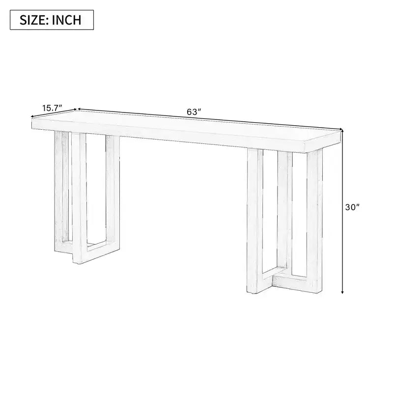 Mesa consola de madera única con diseño geométrico, mesa de entrada de madera moderna para sala de estar y recibidor