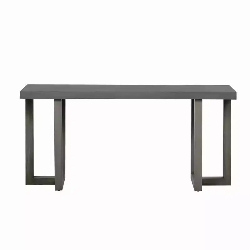 Mesa consola de madera única con diseño geométrico, mesa de entrada de madera moderna para sala de estar y recibidor