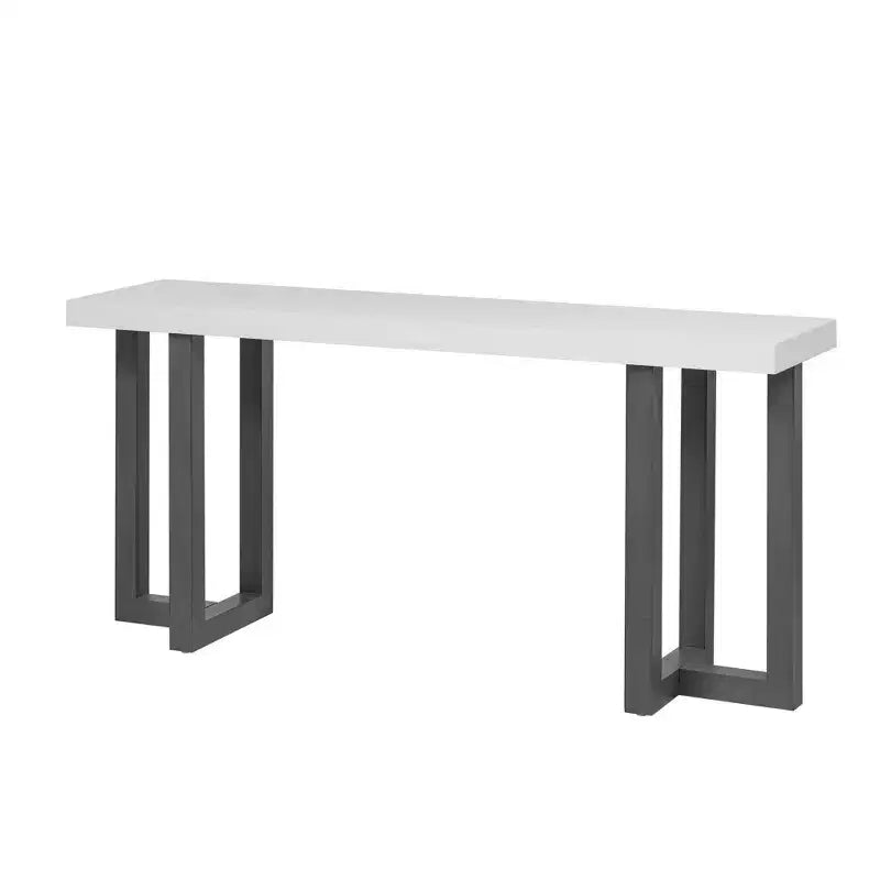 Mesa consola de madera única con diseño geométrico, mesa de entrada de madera moderna para sala de estar y recibidor