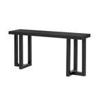 Mesa consola de madera única con diseño geométrico, mesa de entrada de madera moderna para sala de estar y recibidor