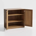 Aparador Moderno de 31" – 2 Puertas, Estante Ajustable, Madera Natural