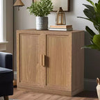 Aparador Moderno de 31" – 2 Puertas, Estante Ajustable, Madera Natural