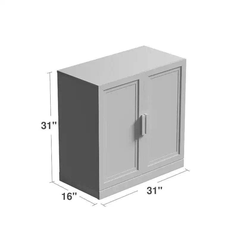 Aparador Moderno de 31" – 2 Puertas, Estante Ajustable, Madera Natural