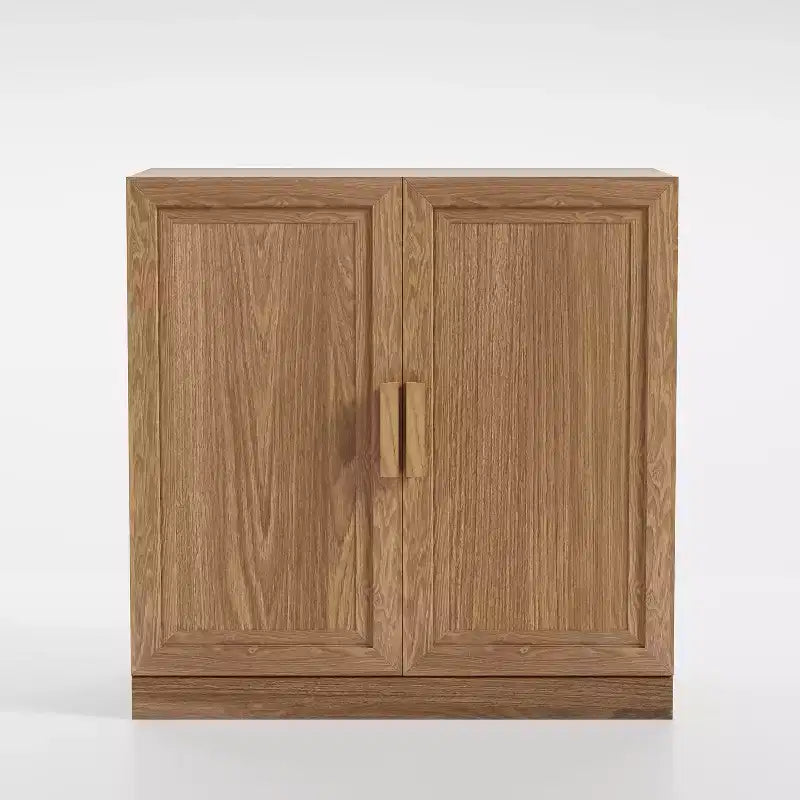 Aparador Moderno de 31" – 2 Puertas, Estante Ajustable, Madera Natural