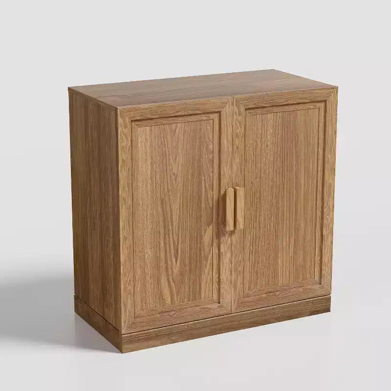 Aparador Moderno de 31" – 2 Puertas, Estante Ajustable, Madera Natural