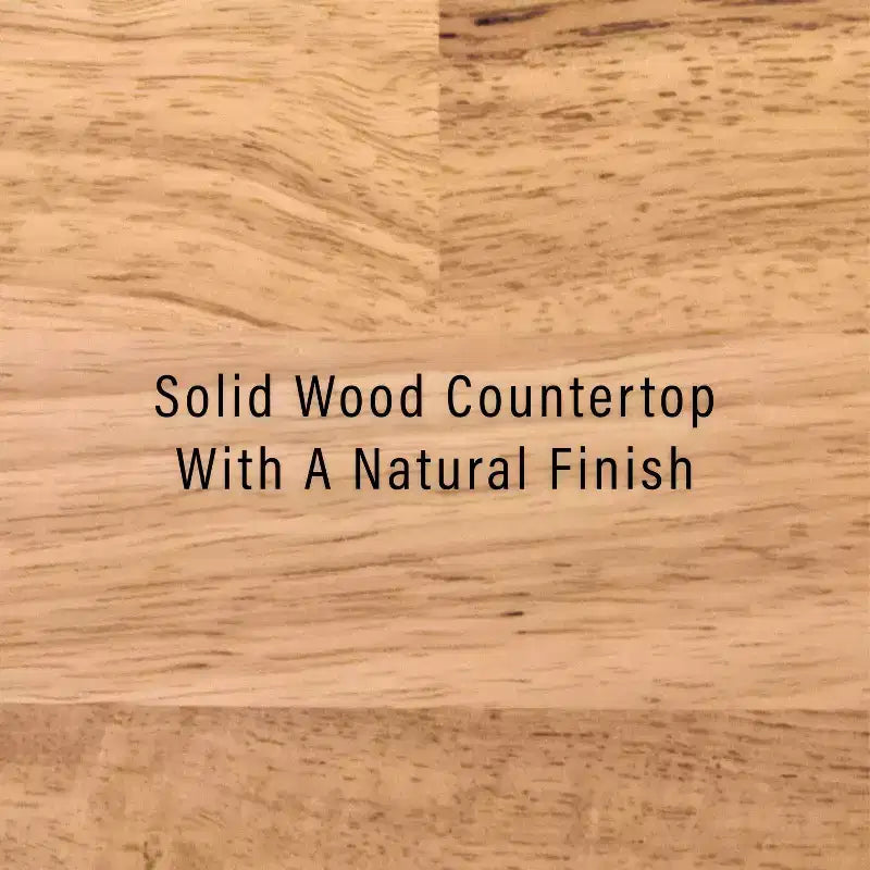 Isla/Carrito de Cocina de Tamaño Completo – Cubierta de Madera, Acabado Cerezo/Natural