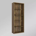 Standard 5 Tier Wooden Bookcase Walnut - Techni Mobili: Modern Style, MDF Material, 5 Open Shelves