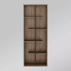 Estantería de madera de 5 estantes estándar – Nogal, estilo moderno, MDF, 5 estantes abiertos, 175 cm de alto