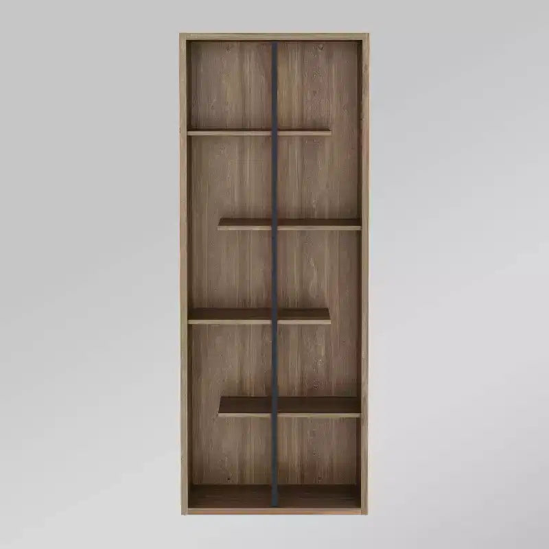 Estantería de madera de 5 estantes estándar – Nogal, estilo moderno, MDF, 5 estantes abiertos, 175 cm de alto