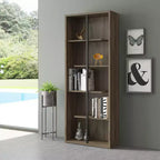 Estantería de madera de 5 estantes estándar – Nogal, estilo moderno, MDF, 5 estantes abiertos, 175 cm de alto