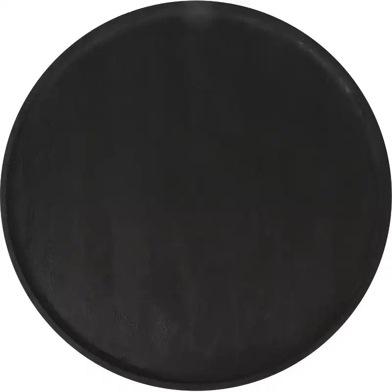 Mesa de centro The Dalles – Madera de mango, negra, base de pedestal moderna, no requiere montaje