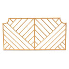 Cabecero de pared Queen Rattan – Natural/Marrón, patrón de chevrón hecho a mano