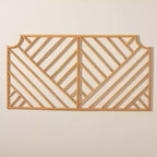 Cabecero de pared Queen Rattan – Natural/Marrón, patrón de chevrón hecho a mano