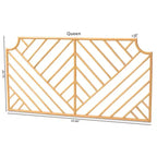 Cabecero de pared Queen Rattan – Natural/Marrón, patrón de chevrón hecho a mano