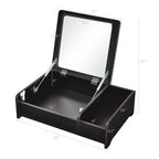 Tocador 2 en 1 con espejo elevable, caja de almacenamiento de sobremesa (para maquillaje/portátil), negro