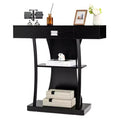 Costway T-Shaped Console Table Behind Couch Table with Drawer Shelves & Dual Anti-Tipping Kits Modern Foyer Table Entryway Accent Table