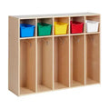 ECR4Kids Streamline 5-Section Toddler Coat Locker and 5 Scoop Front Bins, Cubby Storage