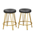 Set of 2 24 Mazzini Faux Leather and Metal Counter Height Barstools - Buylateral