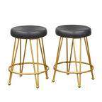 Set of 2 24 Mazzini Faux Leather and Metal Counter Height Barstools - Buylateral